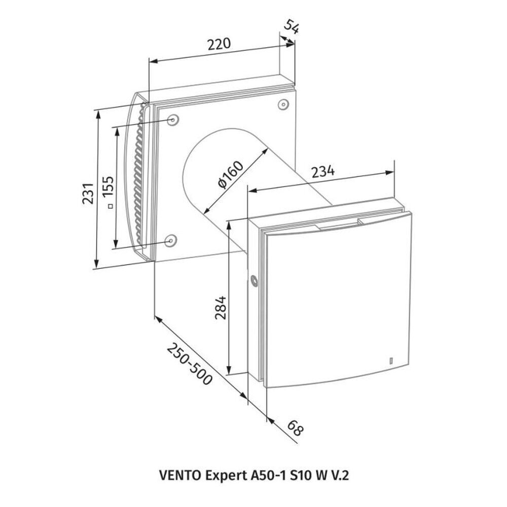 Blauberg VENTO Expert A50-1 S10 Maßzeichnung