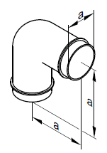 Bogen 90° (verzinkt) DN125