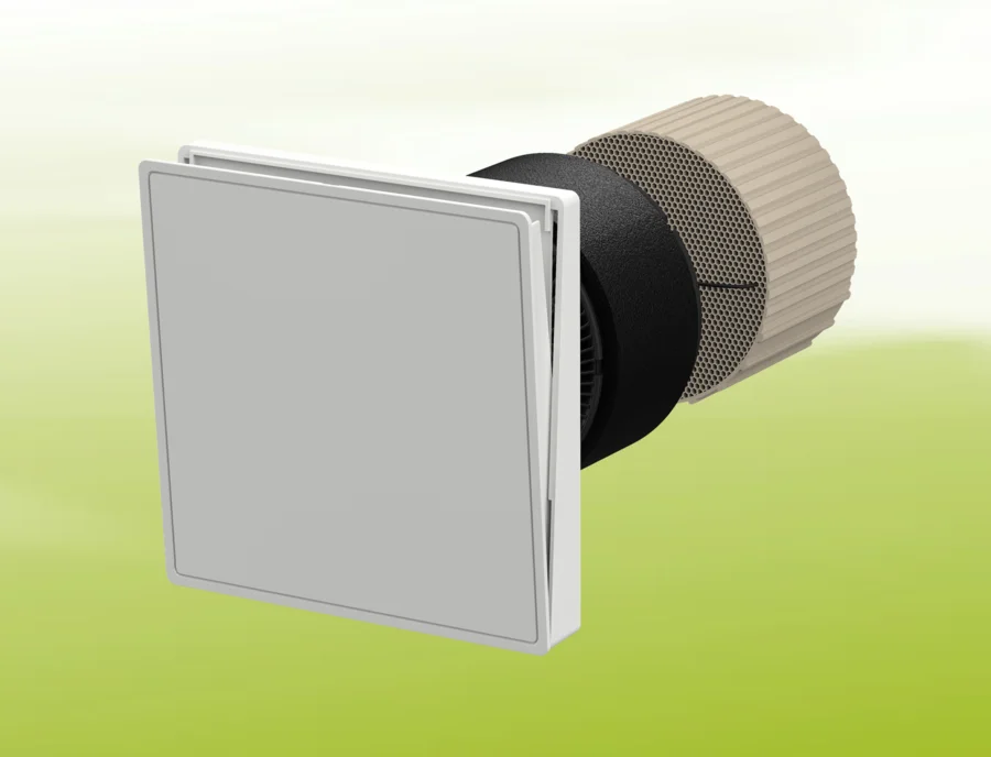 Vitovent 100-D Typ H40E B55 (L) Viessmann inkl. Außenhaube weiß, 500 mm Rohr