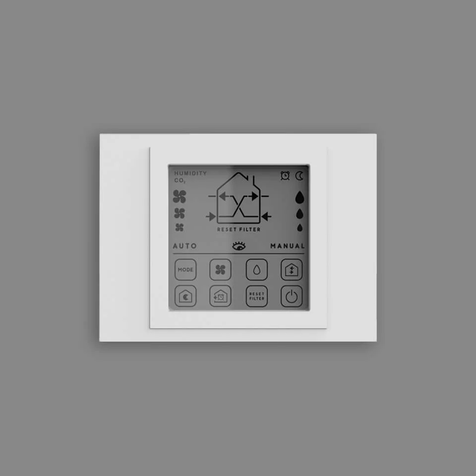 Wandsteuerung als Wandpanel von Südwind - advanced+ mit CO2-Sensor